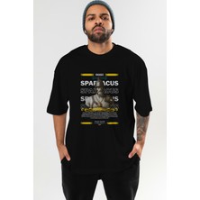 Ankhises Spartacus 2 Mitoloji Ön Baskılı Oversize T-Shirt Erkek Kadın Pamuk Bisiklet Yaka Tişort