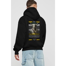 Ankhises Minotaur 1 Mitoloji Arka Baskılı Siyah Hoodie Oversize Kapüşonlu Sweatshirt Erkek Kadın