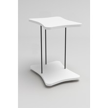 Sepetink Yan Sehpa Tekerlekli Servis Sehpası Hnd Beyaz