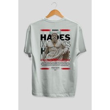 Ankhises Hades 2 Mitoloji Arka Baskılı Oversize T-Shirt Erkek Kadın Pamuk Bisiklet Yaka Tişort
