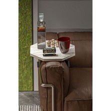 Sepetink Yan Sehpa Ayarlanabilir Tepsi Dekoratif Modern Tepsi Sekizgen Efes