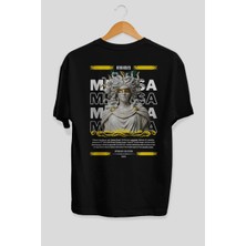 Ankhises Medusa 2 Mitoloji Arka Baskılı Oversize T-Shirt Erkek Kadın Pamuk Bisiklet Yaka Tişort