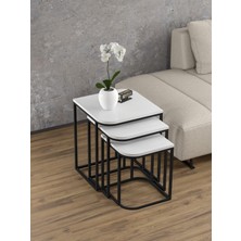 Sepetink Zigon Sehpa Damla Beyaz