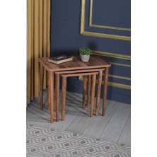 Sepetink Zigon Sehpa Ahşap Torna Ayak Ceviz Kr 2067