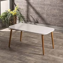 Sepetink Orta Sehpa Kr Ahşap Torna Ayak Beyaz