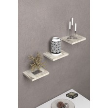 Sepetink Duvar Rafı Dekoratif 3 Adet Çiçeklik Kare Efes