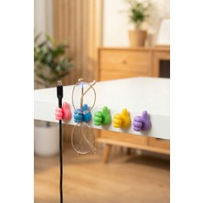 KaktüsKedi 5 Adet Yapışkanlı Parmak Tasarımlı Kablo Tutucu Düzenleyici