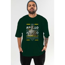 Ankhises Apollo 2 Mitoloji Ön Baskılı Oversize T-Shirt Erkek Kadın Pamuk Bisiklet Yaka Tişort