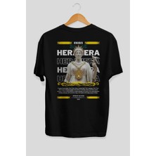 Ankhises Hera 2 Mitoloji Arka Baskılı Oversize T-Shirt Erkek Kadın Pamuk Bisiklet Yaka Tişort