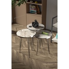 Sepetink Zigon Sehpa Siyah Tel Ayak Gümüş Efes