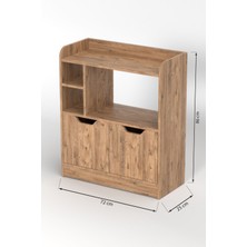 Sepetink Mutfak Dolabı Çok Amaçlı Fırın Dolabı 2 Kapaklı Raflı Kahve Köşesi Atlantik Çam