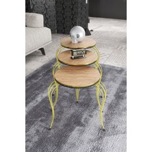 Sepetink Zigon Sehpa Lükens Çift Gold Atlantik Çam