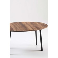 Sepetink Orta Sehpa Metal  Ayak Elips Ceviz