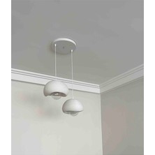 Ferisa Home 2’li Sarkıt Avize Beyaz Beton Görünümlü Modern Pinterest Tarzı E27 Ampul Hediyeli