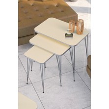 Sepetink Zigon Sehpa Kr Gümüş Krem Tel