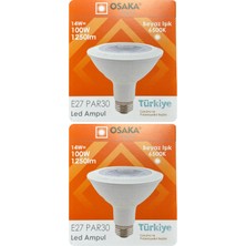 Avarson (2 Adet) Osaka 14W (100W) Beyaz Işık (6500K) E27 Duylu (Kalın Duy) LED PAR30 Ampul
