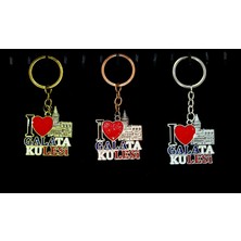 Nuveden Ieg™ Metal Galata Kulesi Anahtarlık (I Love Galata Kulesi)