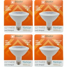 Avarson (4 Adet) Osaka 14W (100W) Beyaz Işık (6500K) E27 Duylu (Kalın Duy) LED PAR30 Ampul