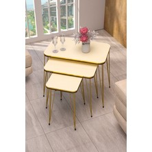 Sepetink Zigon Sehpa Kr Çift Gold Krem Tel