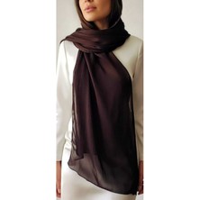 Moda Nur Modanur Şifon Kumaş, Çift Kat, Kahverengi Renk . Ölçü 1.85 * 70 cm