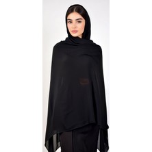 Moda Nur Modanur Şifon Kumaş, Çift Kat, Siyah Renk . Ölçü 2.50 * 70 cm