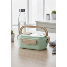 KaktüsKedi Kilitli 6 Bölmeli Taşıma Kulplu Yemek Kabı - 2 Katlı Sızdırmaz Yemek Saklama Kabı