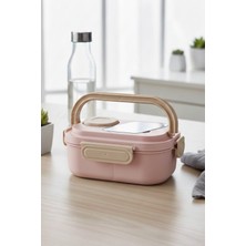 KaktüsKedi Kilitli 6 Bölmeli Taşıma Kulplu Yemek Kabı - 2 Katlı Sızdırmaz Yemek Saklama Kabı