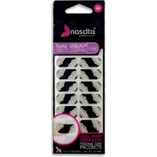 20'li Siyah - Gri Nokta Desenli Yapıştırma Oje -016