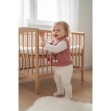 ZA Handmade El Örgüsü Kirazlı Bebek Yelek