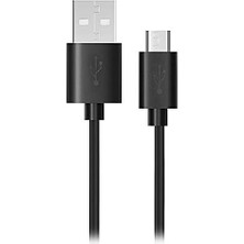 HY-X57 0.5A Poşet 1m Uzun Konnektörlü Siyah Micro USB Şarj Kablosu