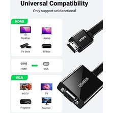 HDMI VGA Kablo Adaptörü 1080P Üzerinde Hdtv Aktif Ses Aktarımı Konverterkabel Pc Laptop Için, Chromebook, Raspberry Pi 40248