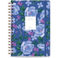 17X24 Spiralli Lastikli Sert Kapak Noktalı Not Defteri - Çiçek