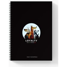 A5 Spiralli Karton Kapak Ikili Royalty Loyalty Temalı Defter Seti Geniş Çizgili Perforajlı Çek Kopart Sayfa 90 Gr.