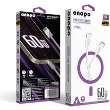 Uyumlu Pro Örgülü Kablo Type-C To Type-C Şarj ve Data Kablosu 60W - I15 | 3.4A Hızlı Şarj | 1m Uzunluk | Şık Beyaz Tasarım | Slikon Örgülü