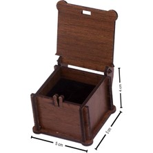 Silveria Jewels 4’lü Ahşap Yüzük Kutusu Seti | Kapaklı Dekoratif Alyans ve Takı Saklama Kutuları