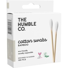 The Humble Co. Humble Brush Bamboo Cotton SWABS%100 Ekolojik Kulak Çubuğu 100 Adet White