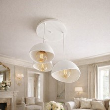 Ferisa Home 3’lü Sarkıt Avize Beyaz Beton Görünümlü Modern Pinterest Tarzı E27 Ampul Hediyeli