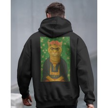 Muhtar Store Frida Kedi Tasarımlı Siyah Unisex Kapüşonlu Sweatshirt – Sanatsal & Retro Hoodie