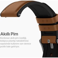 22MM ile Uyumlu Saatler Için Yumuşak Deri 46MM Silikon Kordon (Gt5 Pro/gt5/gt4/ 4 Pro/gt3/gt3 Pro/gt2/gt2 Pro) Galaxy (Gear S3/ 46MM)