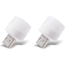 USB LED Küçük Beyaz Işık, USB Mini LED Lamba, Koridor, Tuvalet, Oturma Odası, Çocuk Odası Için Rehber Gece Aydınlatma Işığı (2 Adet)