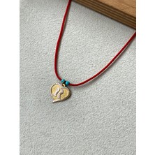 Rupen Kraft Kırmızı Ipli 14 Ayar Altın R Harfi Kolye Altın Kalpli Harf Kolye Altın Harf