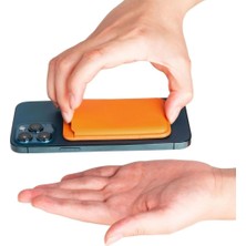 Azurtech Iphone 17 ve Tüm Modelerine Uyumlu Magsafe Özellikli Cardsafe Kahve Renk Deri Cüzdan Kartlık