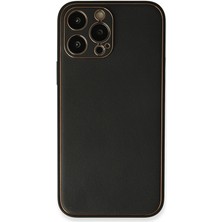 Iphone 13 Pro Max Kılıf Coco Deri Silikon Kapak - Siyah