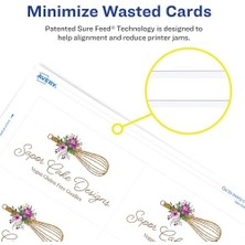 Clean Edge Yazdırılabilir Kartvizitler, Besleme Teknolojisi, 2" x 3.5", Beyaz, Lazer Yazıcılar Için 200 Boş Kart (5871)