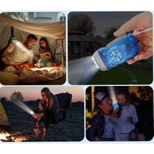 Manyetolu Dinamolu Kendinden Şarjlı Pilsiz Krank El Feneri, Çok Amaçlı Doğa, Spor, Deprem, Acil Durum Işığı, Elle Basmalı Şarj Edilebilen - Renk Asorti (2 Adet)