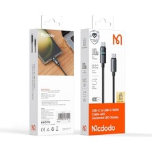 CA-5610 Usb-C To Usb-C 100W Kablo Yatay LED Ekranli Siyah