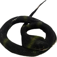 EkoAlışverişDünyam Siyah Renk Yassı Kafa Yumuşak Gerçekçi Kobra Yılan 95 cm