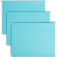 Sekmeli Renkli Askılı Dosya Klasörü, 1/5-Kesim Ayarlanabilir Tab, Mektup Boyutu, Aqua, Kutu Başına 25 (64058)