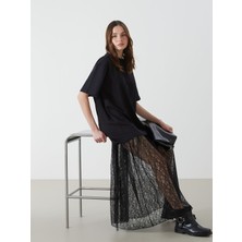 Lc Waikiki Yeni Sezon Bisiklet Yaka Dantel Detaylı Elbise