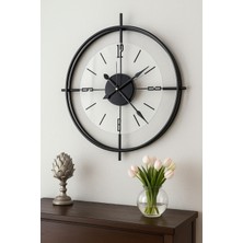UltraMint Modern Siyah Pleksi Duvar Saati, Sessiz Quartz Mekanizma, 55X55 cm
